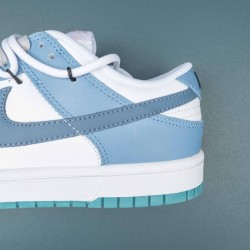 Nike Dunk Low GS White Blue Teal Navy For Men Casual Shoes 