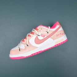 Nike Dunk Low Hyper Pink White Peach For Women Sports Shoes 