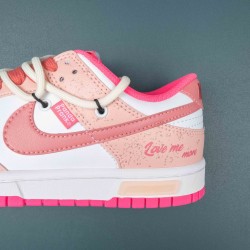 Nike Dunk Low Hyper Pink White Peach For Women Sports Shoes 