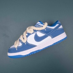 Nike Dunk Low Industrial Blue Beige Navy Sashiko Men For Shoes 