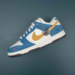 Nike Dunk Low Kasina Industrial Blue White Yellow Men Casual Shoes 