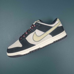 Nike Dunk Low LX Black Suede Team Gold Women Shoes 