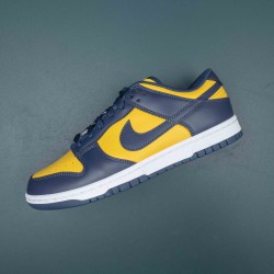 Nike Dunk Low Michigan Navy Yellow White Men Casual Shoes 