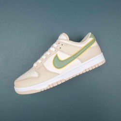 Nike Dunk Low Pale Ivory Oil Green Women Sports Shoes 