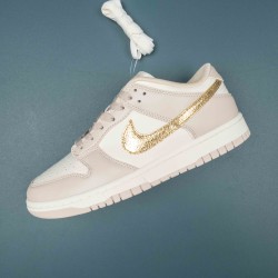 Nike Dunk Low Phantom Metallic Gold Women Shoes 