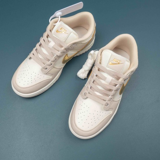 Nike Dunk Low Phantom Metallic Gold Women Shoes