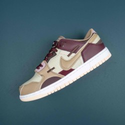 Nike Dunk Low Scrap Latte Brown Win-Red Men Casual Shoes 