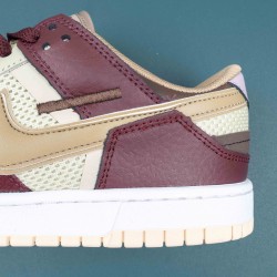 Nike Dunk Low Scrap Latte Brown Win-Red Men Casual Shoes 