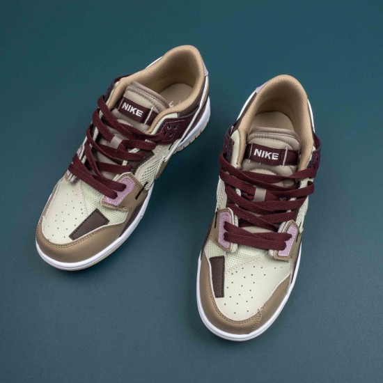 Nike Dunk Low Scrap Latte Brown Win-Red Men Casual Shoes