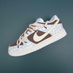 Nike Dunk Low White Brown Paisley Women Shoes 