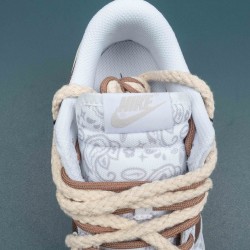 Nike Dunk Low White Brown Paisley Women Shoes 