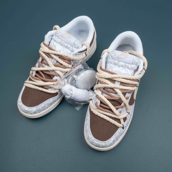 Nike Dunk Low White Brown Paisley Women Shoes