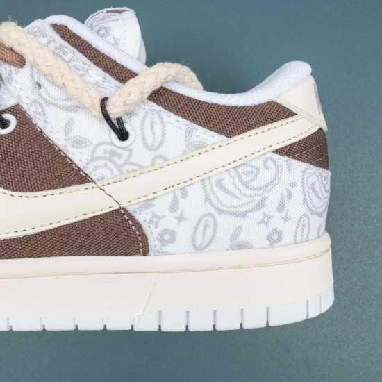 Nike Dunk Low White Brown Paisley Women Shoes