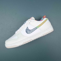 Nike Dunk Low White Multi-Color Paisley Men Sports Shoes 