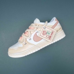 Nike Dunk Low White Pink Beige Women Casual Shoes 