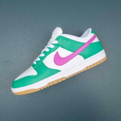 Nike Dunk Low White Stadium Green Fuchsia Women Shoes 