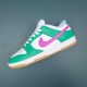 Nike Dunk Low White Stadium Green Fuchsia Women Shoes