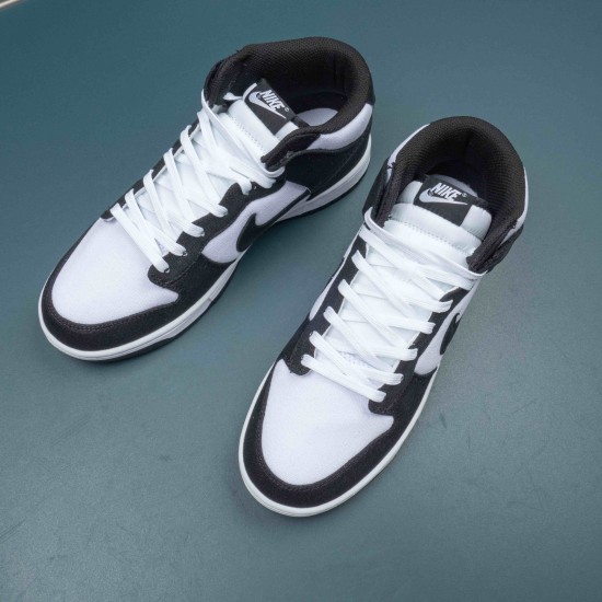 Nike Dunk Mid Black White For Men Casual Shoes