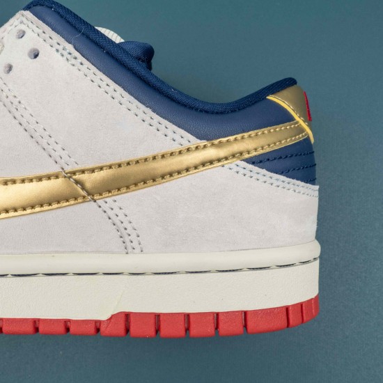 Nike SB Dunk Low Old Beige Blue Gold Red Men Casual Shoes