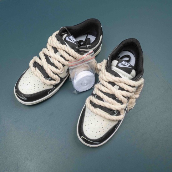 Nike SB Dunk Low White Black Rise Beige Women And Men Casual Shoes