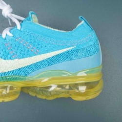 Nike Air VaporMax 2023 Flyknit Blue White Yellow Running Shoes For Men 