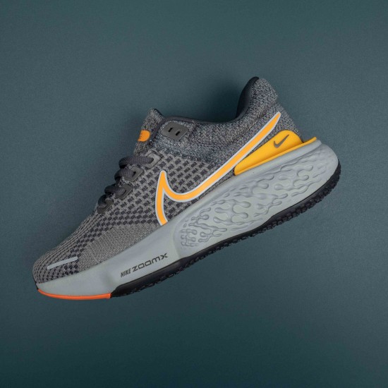 Nike Zoomx Invincible Run Flyknit 2 Gray Orange Running Shoes For Men