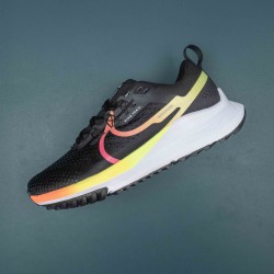 Nlke React Pegasus Trail 4 Black Orange Yellow Running Shoes For Men 