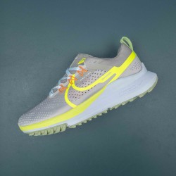 Nlke React Pegasus Trail 4 Gray Yellow Running Shoes For Men 